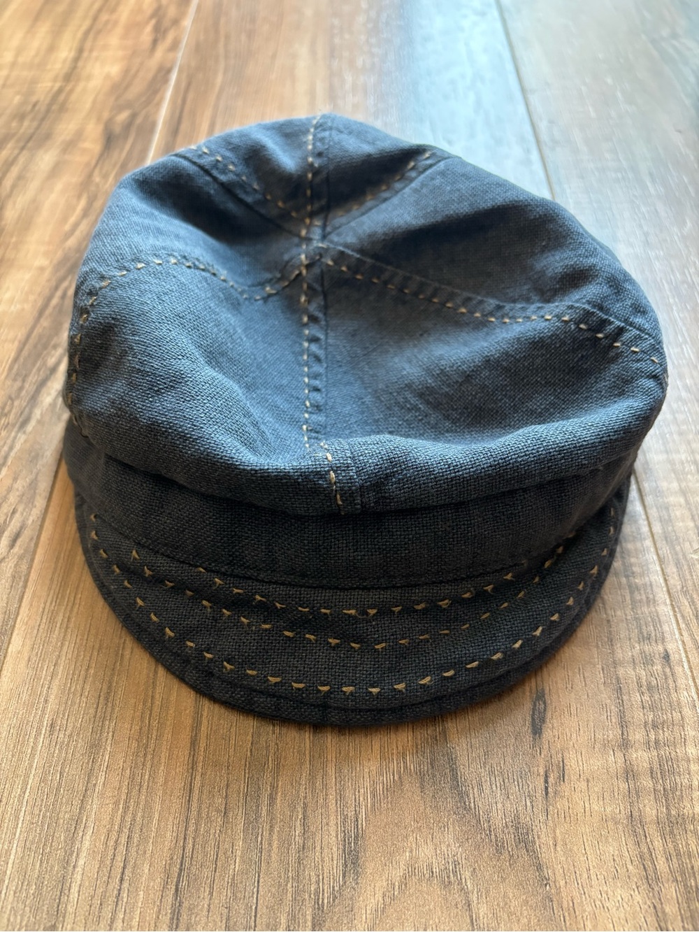 Pistil Blue Denim Cadet Newsboy Cap Hat Contrast Stitching One Size